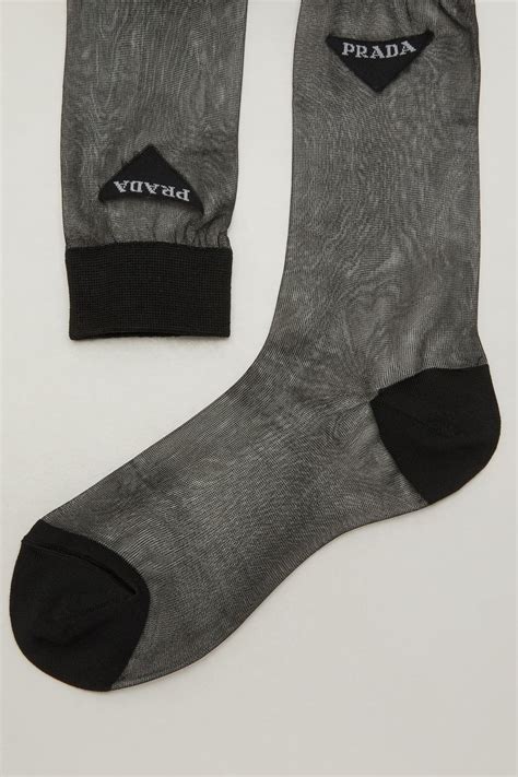 prada black sheer socks|Black Wool And Cashmere Socks .